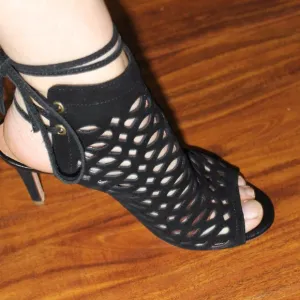 Joie Open Toe  Suede Caged Bootie Shoes