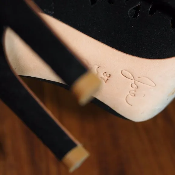 Joie Open Toe  Suede Caged Bootie Shoes