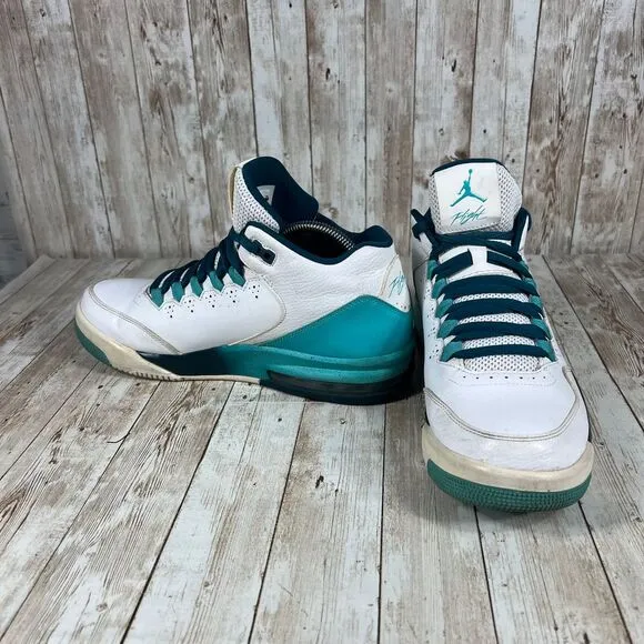 Jordan Flight Men's Basketball Sneakers White Teal‎ Retro 705155 127 Size 9