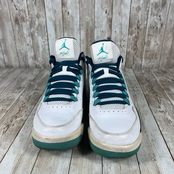 Jordan Flight Men's Basketball Sneakers White Teal‎ Retro 705155 127 Size 9