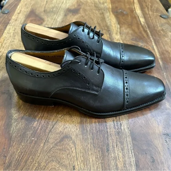 Jose Real Black Berlina Cap Toe Shoes