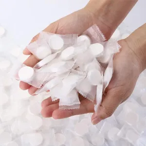 Jucoan 300 PCS Compressed Cotton Towels, Disposable Compressed Towels Tablets Washcloth for Travel, Portable Coin Tissue Face Washcloths for Outdoor Hiking Camping Sports Hotel Beauty Salon