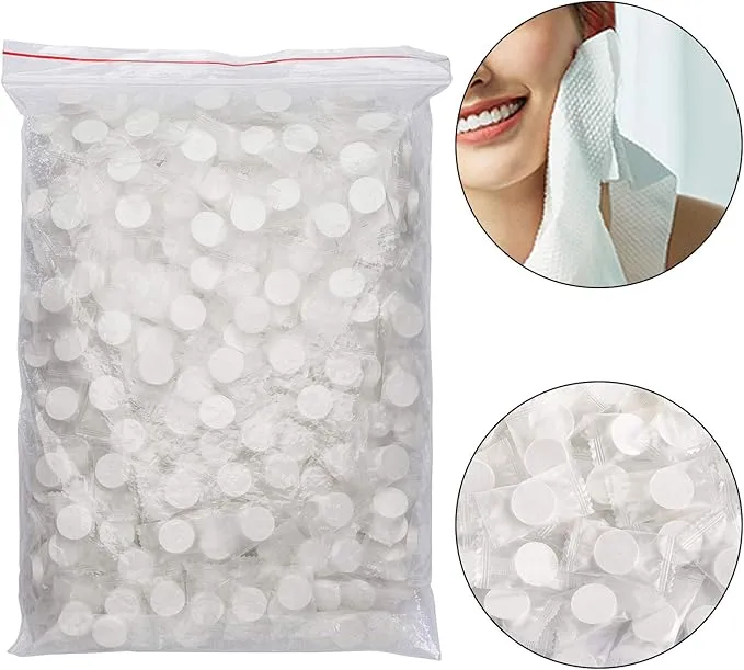 Jucoan 300 PCS Compressed Cotton Towels, Disposable Compressed Towels Tablets Washcloth for Travel, Portable Coin Tissue Face Washcloths for Outdoor Hiking Camping Sports Hotel Beauty Salon