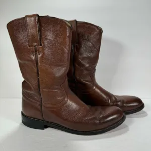 Justin Brown Leather Roper Western Cowboy Boots Men’s Size 7.5C