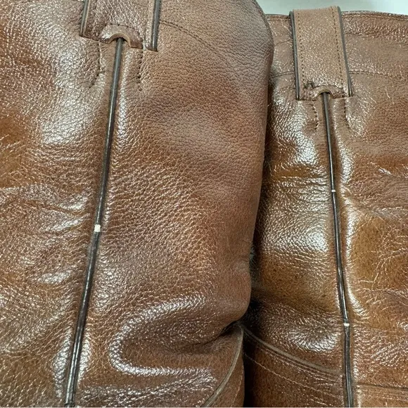 Justin Brown Leather Roper Western Cowboy Boots Men’s Size 7.5C
