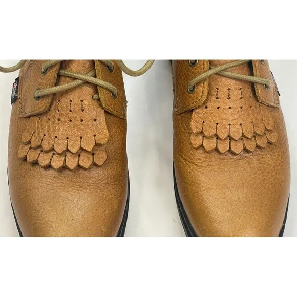 Justin George Strait Women's Round Toe‎ Lace Up Brown Leather Boots Size 7.5 B