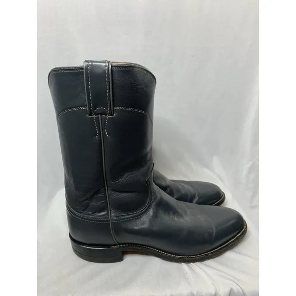 Justin  Gray Calf  Cowboy  Roper Boots Style 3025  US Size 9 D Men's