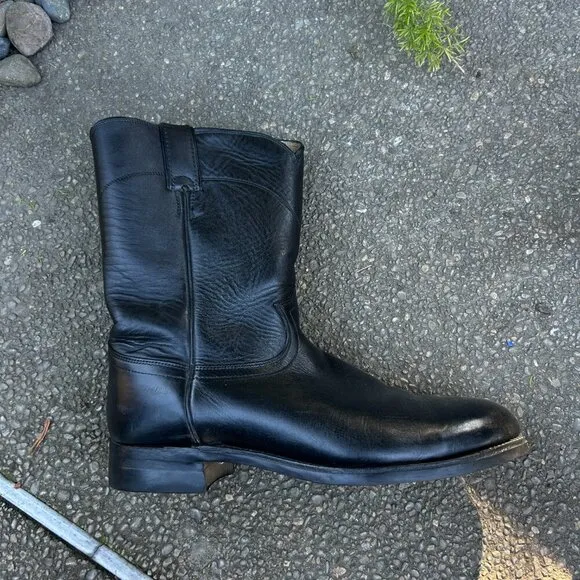 Justin Men's Black Jackson Roper Cowboy Boots Style 3133 Size 10 EE
