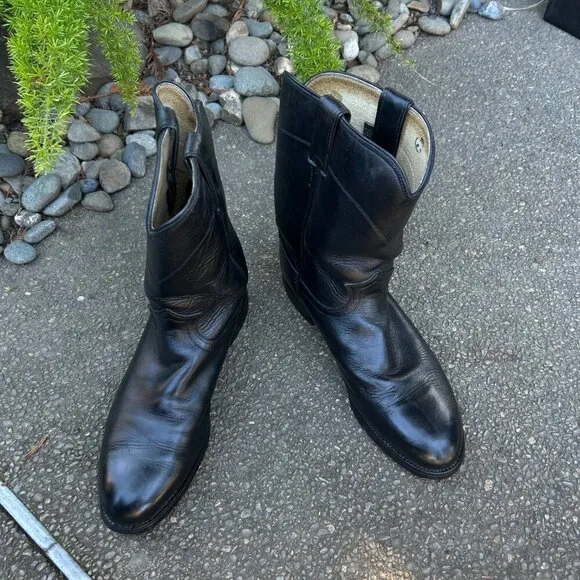 Justin Men's Black Jackson Roper Cowboy Boots Style 3133 Size 10 EE