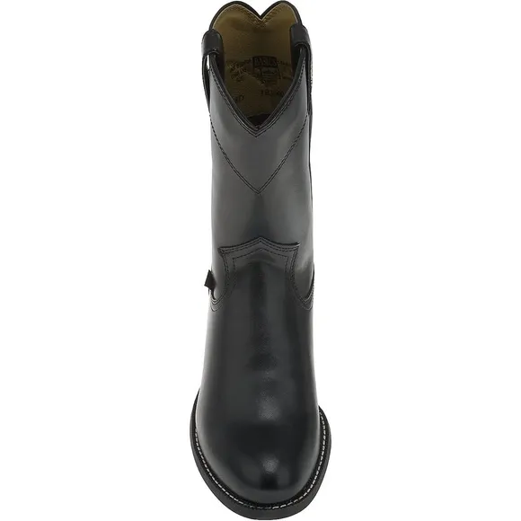 Justin ROPERS Men’s Black Leather Western Cowboy Boots! TIME FOR RODEO SZ:8.5 EE
