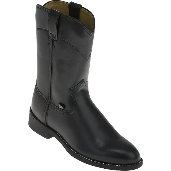 Justin ROPERS Men’s Black Leather Western Cowboy Boots! TIME FOR RODEO SZ:8.5 EE