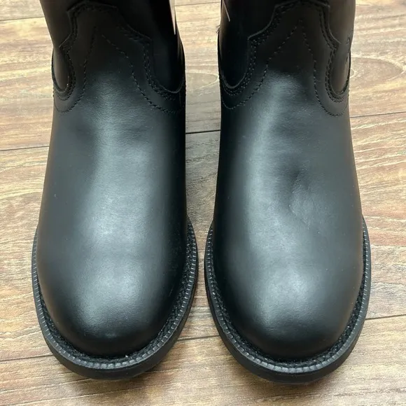 Justin SE770 Black Leather Roper Cowgirl Western Boots Women 6.5 B NWT NO BOX