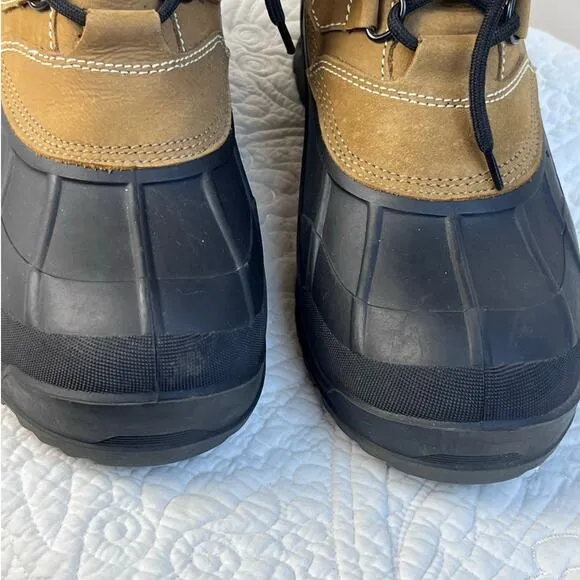 Kamik Men's Size 10 Tan Alborg Winter Lace Up Leather Snow Fleece Lined Boots