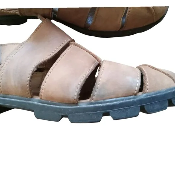 Karl Kani Men's Tan Leather Sandals Size 10.5