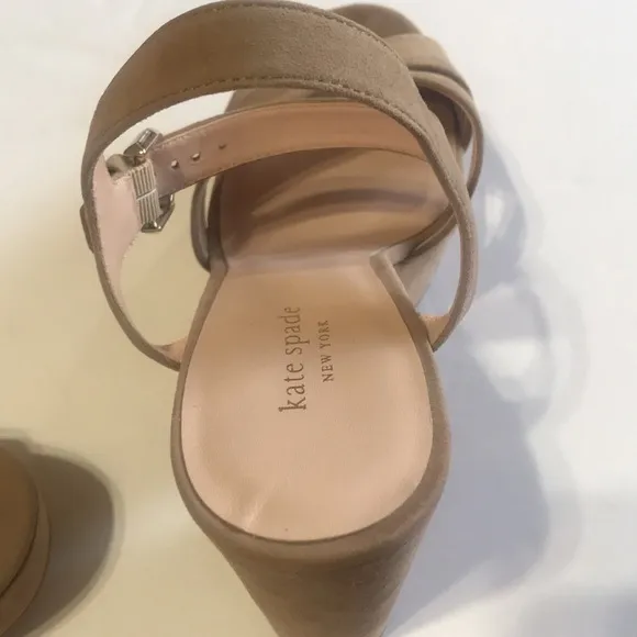 kate spade New York Grace Suede Platform High Heel Sandal Chucky Suede Wedge
