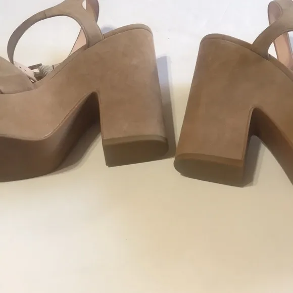 kate spade New York Grace Suede Platform High Heel Sandal Chucky Suede Wedge