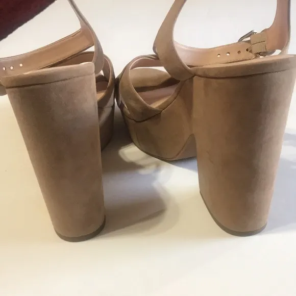 kate spade New York Grace Suede Platform High Heel Sandal Chucky Suede Wedge