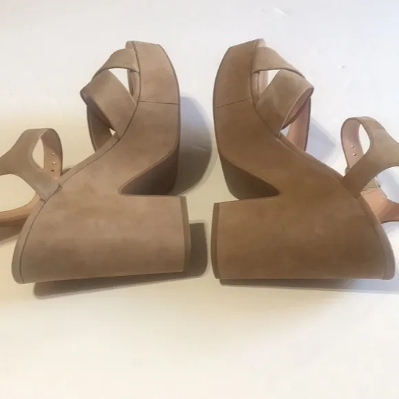 kate spade New York Grace Suede Platform High Heel Sandal Chucky Suede Wedge
