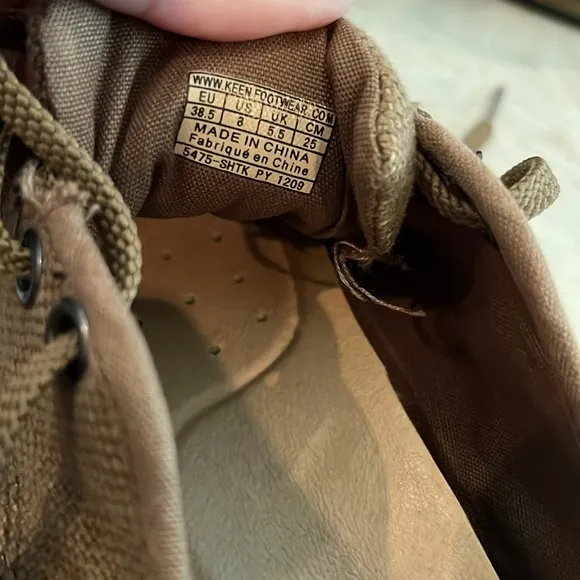 Keen 5475-SHTK Brown Shitake Canvas Lace Up Hiking Shoe Women's | size 8