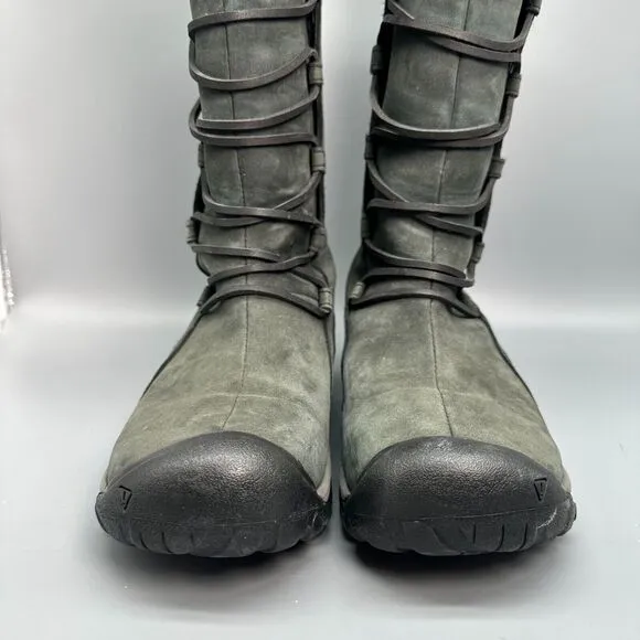 Keen Brighton Women's 7.5 Gray Nubuck Leather Waterproof High Boot Round Toe