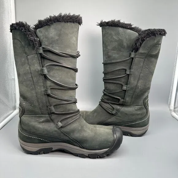 Keen Brighton Women's 7.5 Gray Nubuck Leather Waterproof High Boot Round Toe