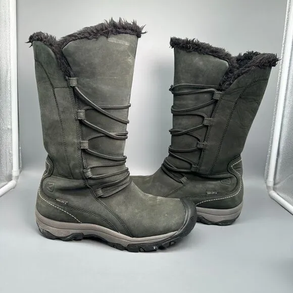 Keen Brighton Women's 7.5 Gray Nubuck Leather Waterproof High Boot Round Toe