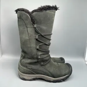 Keen Brighton Women's 7.5 Gray Nubuck Leather Waterproof High Boot Round Toe