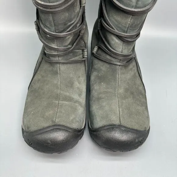 Keen Brighton Women's 7.5 Gray Nubuck Leather Waterproof High Boot Round Toe
