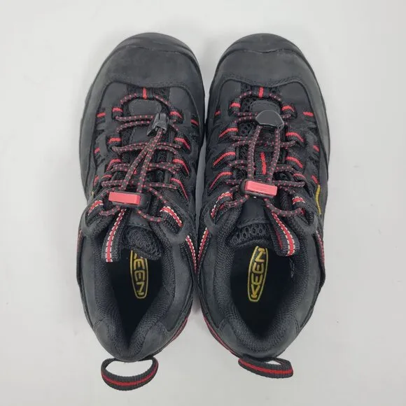 Keen Kid's Black Red Waterproof Hiking Shoes US Size 1 NWOT