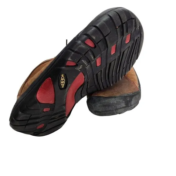 Keen Presidio Womens 9 Hiking Trail Shoes Brown Leather Upper Lace Up Casual