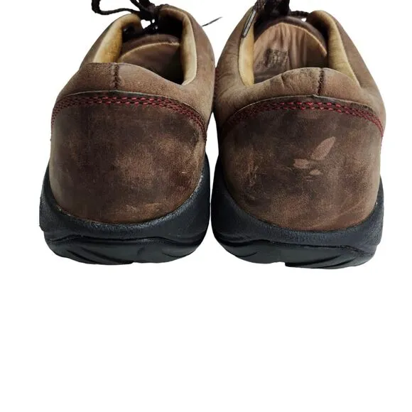 Keen Presidio Womens 9 Hiking Trail Shoes Brown Leather Upper Lace Up Casual