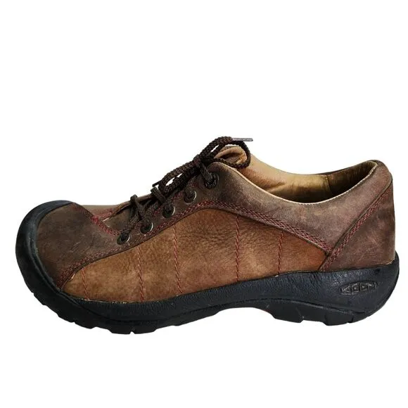 Keen Presidio Womens 9 Hiking Trail Shoes Brown Leather Upper Lace Up Casual