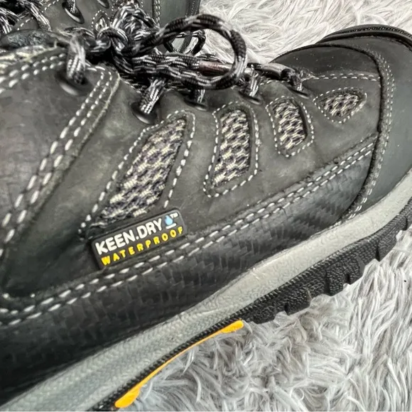 KEEN Shoes Mens 7.5 Utility Tucson Low Steel Toe Work Black Waterproof Keen Dry