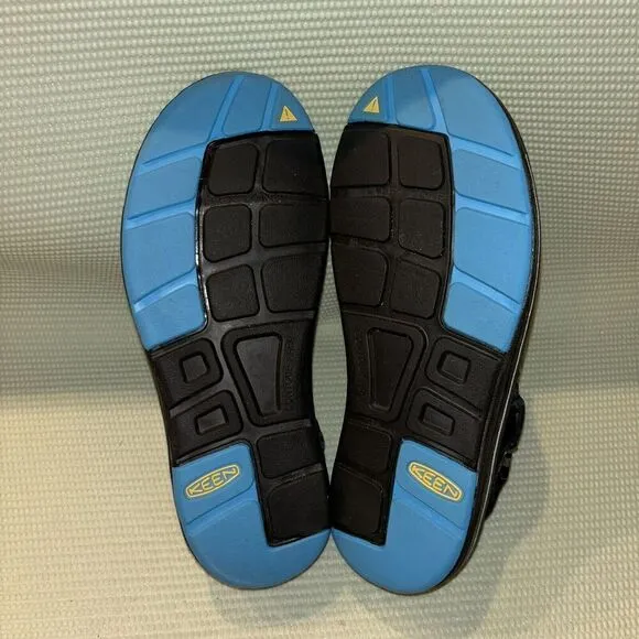 KEEN UNEEK Flat Cord Sandal Hiking Shoes Men’s Size 9 Black/Blue 1014617