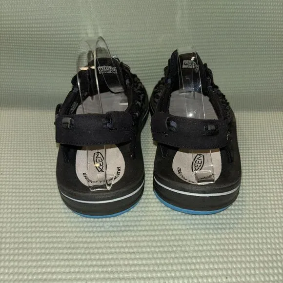 KEEN UNEEK Flat Cord Sandal Hiking Shoes Men’s Size 9 Black/Blue 1014617