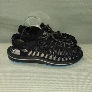 KEEN UNEEK Flat Cord Sandal Hiking Shoes Men’s Size 9 Black/Blue 1014617