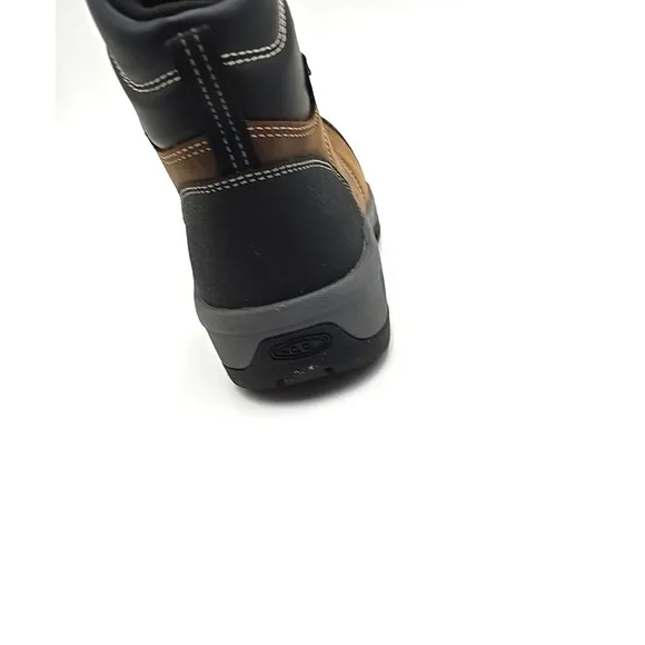 Keen Utility Womens 7.5 Evanston 6in WP CT Bison/Black Leather Work Boots