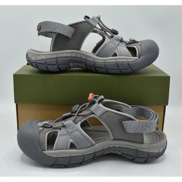 Keen Womens Size 9 Ravine H2 Steel Grey Coral Sport Sandals Shoes