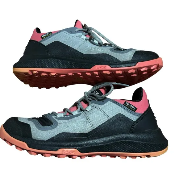KEEN Women's Tempo Flex Waterproof Hiking Shoes Size 6 Gray Pink Trail Outdoor