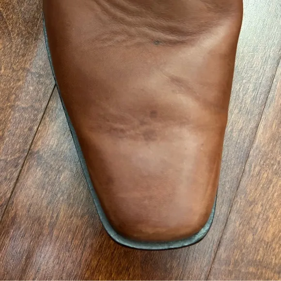 Kenneth Cole Brown Leather Men's Boots withSquared Toes, Size 9