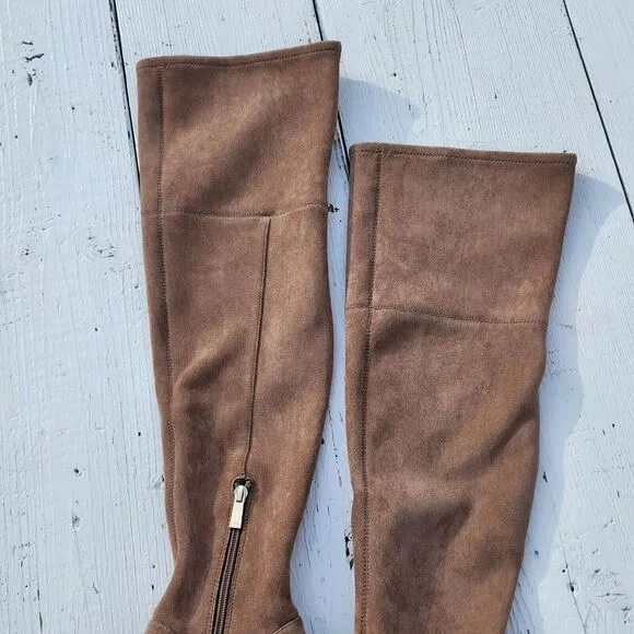 Kenneth Cole Women Tan Block Justin Suede Over The Knee Boots Sz US 5.5 Eu 35.5