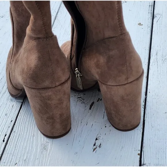 Kenneth Cole Women Tan Block Justin Suede Over The Knee Boots Sz US 5.5 Eu 35.5