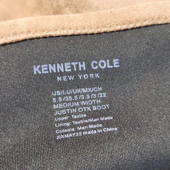 Kenneth Cole Women Tan Block Justin Suede Over The Knee Boots Sz US 5.5 Eu 35.5