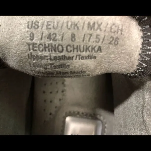 Kenneth Cole Gray Techno Chukka Men’s Boots Size 9