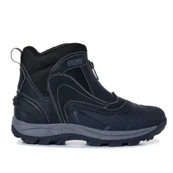 KHOMBU Boots Men's 12 Mason Outdoor Waterproof Rugged Slip-on Zipper Front Shoes