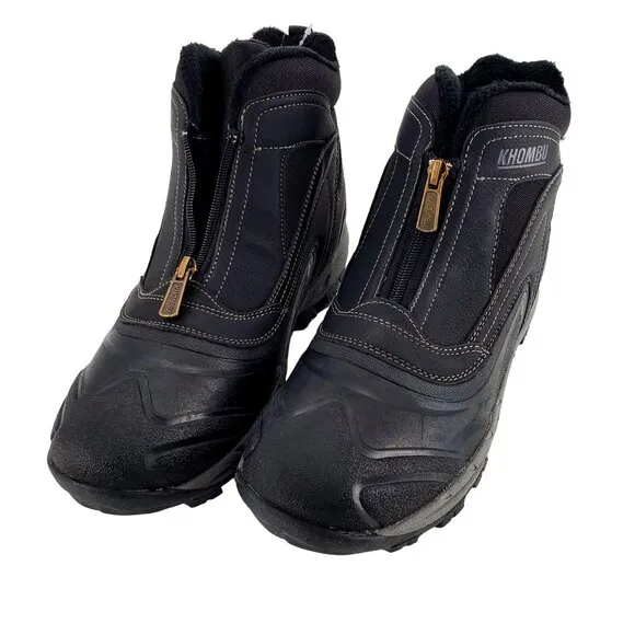 KHOMBU Boots Men's 12 Mason Outdoor Waterproof Rugged Slip-on Zipper Front Shoes