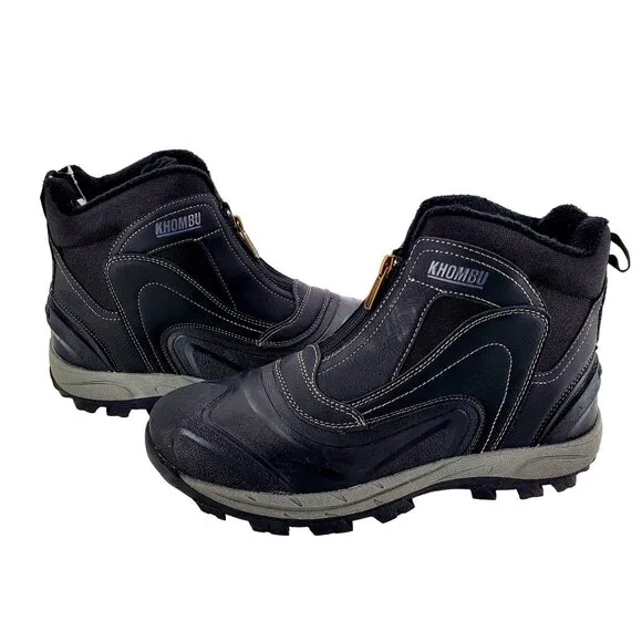 KHOMBU Boots Men's 12 Mason Outdoor Waterproof Rugged Slip-on Zipper Front Shoes