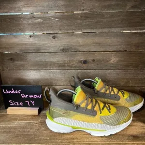 Kids Childrens Under Armour Curry 7‎ Gray Basketball Shoes Sneakers Size 7 Y GUC