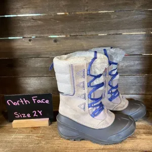 Kids North Face Shellista Lace II Gray Heat‎ Seeker Waterproof Snow Boots Size 2