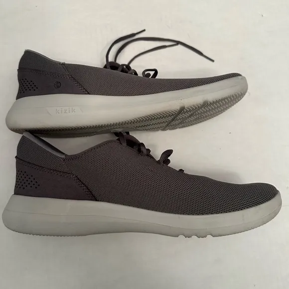 Kizik Madrid Eco Knit Sneakers Mens 11 Women’s 12.5 Gray Hands Free Lace Up